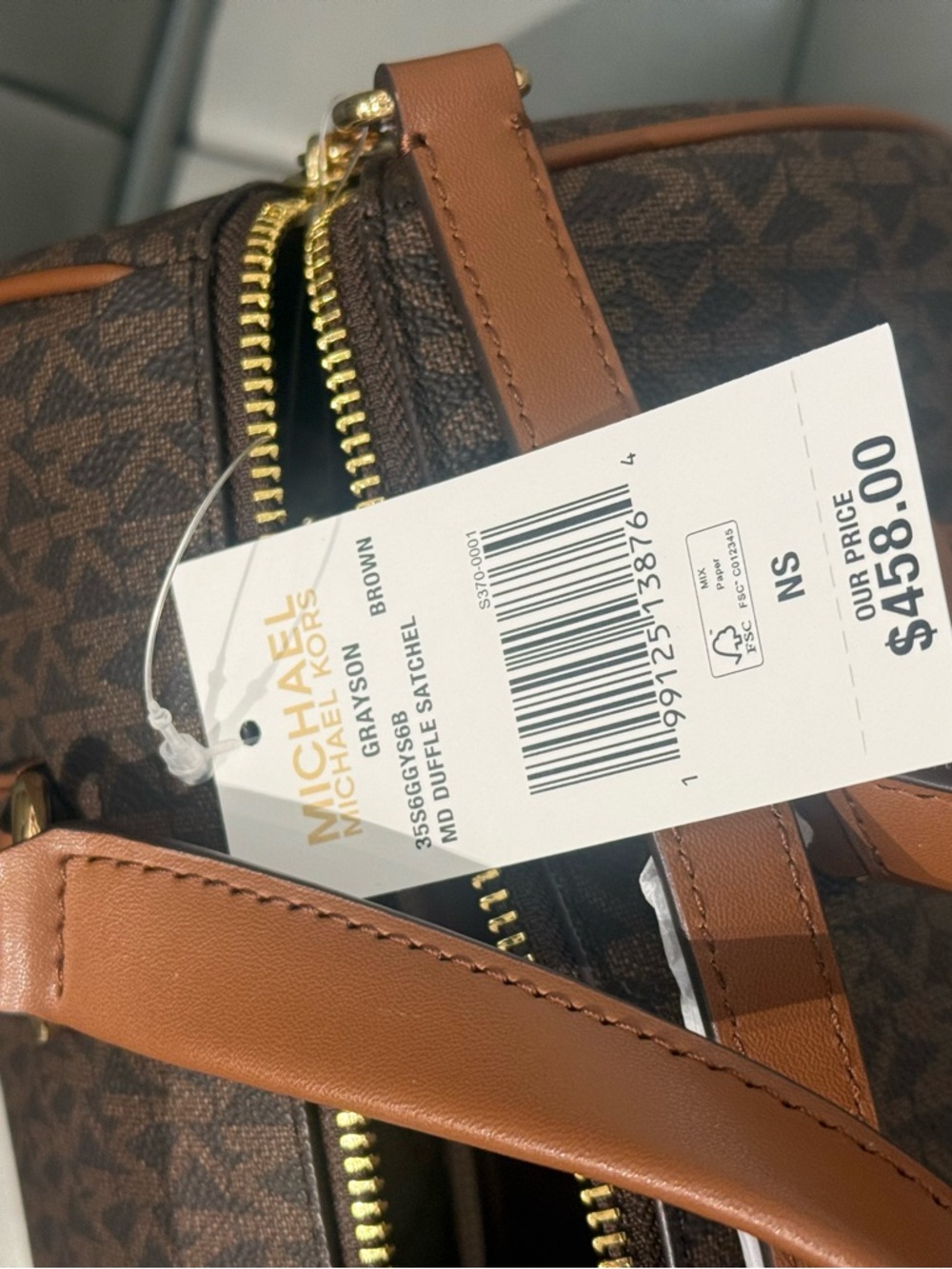 MICHAEL KORS Grayson Medium Signature Logo Duffel Bag brown - Picture 9 of 9